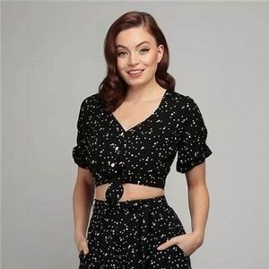 NWT, Modcloth x Collectif Megan Tiny Polka Crop Top